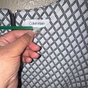 Calvin Klein Black & White Diamond-Grid Dress